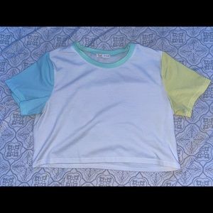 Light Color Block Crop Top